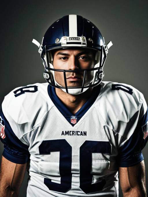 American Football Player in Uniform