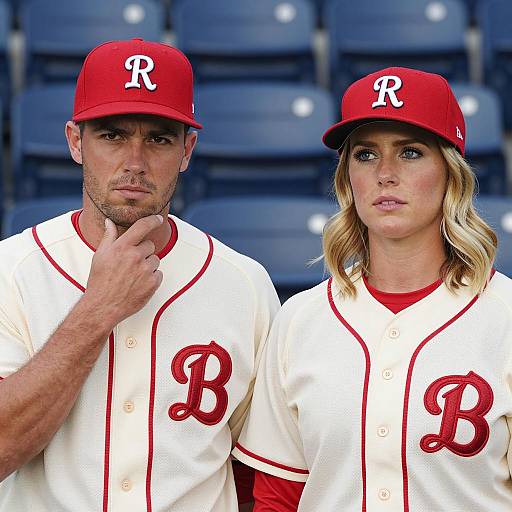 Serious and Neutral: Baseball Duo Portrait