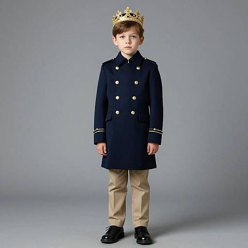 Young Boy in Regal Military Outfit