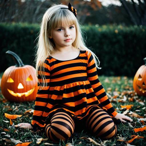 Halloween Child with Kissy Missy and Pumpkin