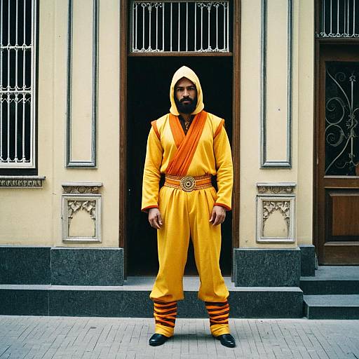 Man in Exotic Yellow-Orange Costume