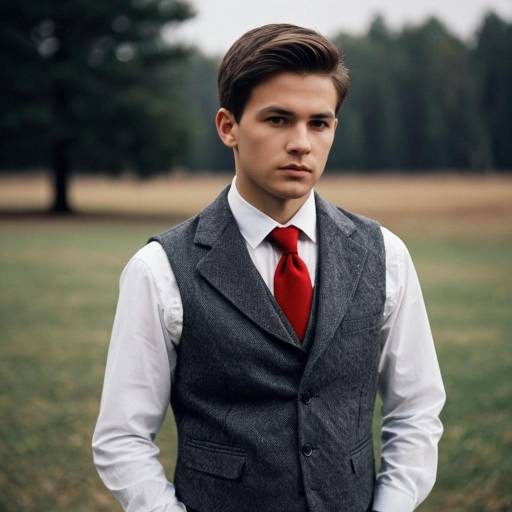 Young Man in Semi-Formal Attire Outdoors