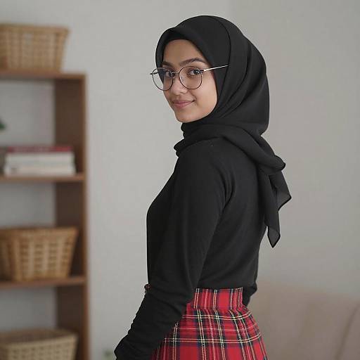 Young Woman in Black Hijab Portrait