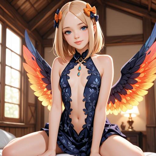 Enchanting Cowgirl with Fiery Wings