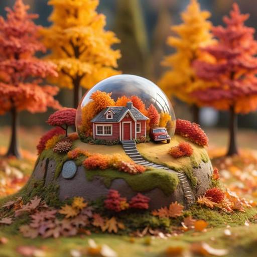 Whimsical Autumn Diorama of Earth