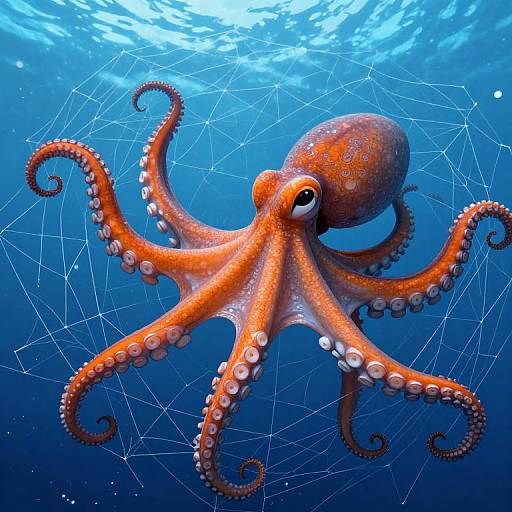 Vibrant Octopus Weaving Cosmic Dream
