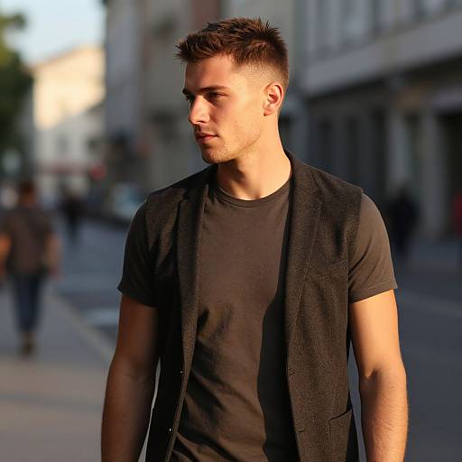 Candid European Man in Golden Hour