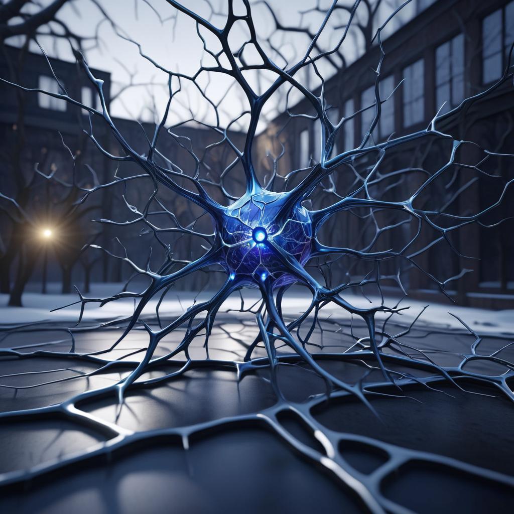 Cinematic Hyper-Detailed Neuron Structure