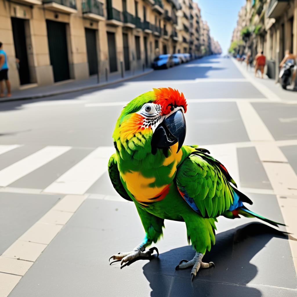 Vibrant Parrot in Colorful Tank Top