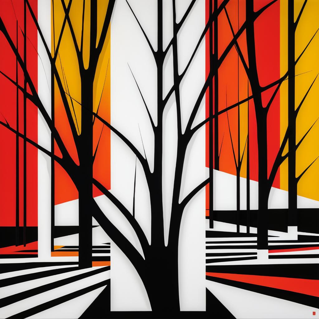 Bold Minimalist Tree in Nagel Style