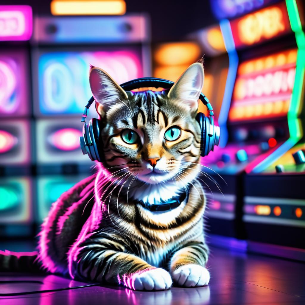 Cinematic Tabby Cat with Retro Vibes