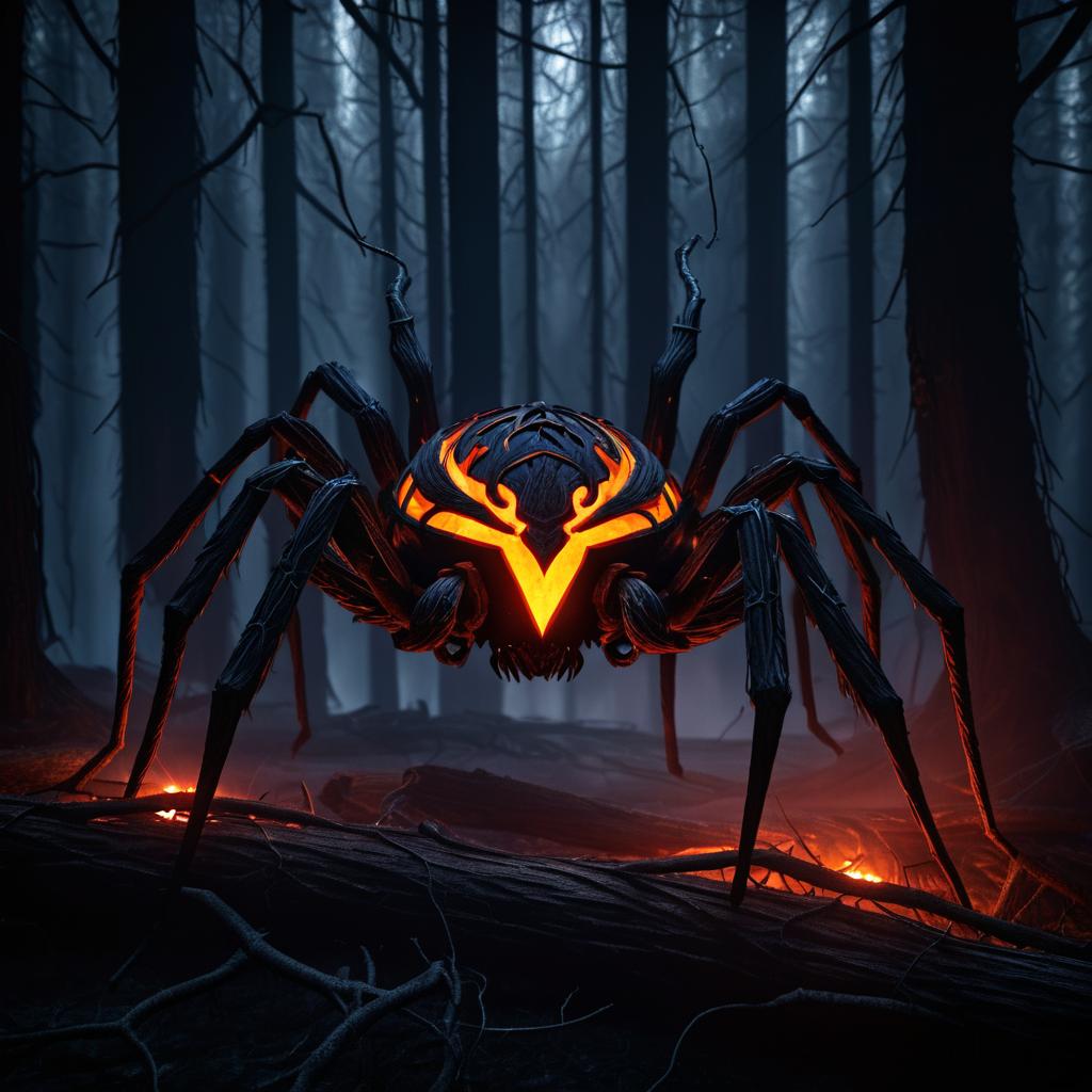 Gothic Horror: Magma Veins Spider Scene