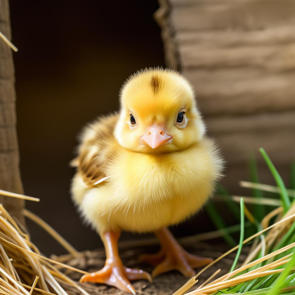 Close-Up of a Realistic Baby Chick