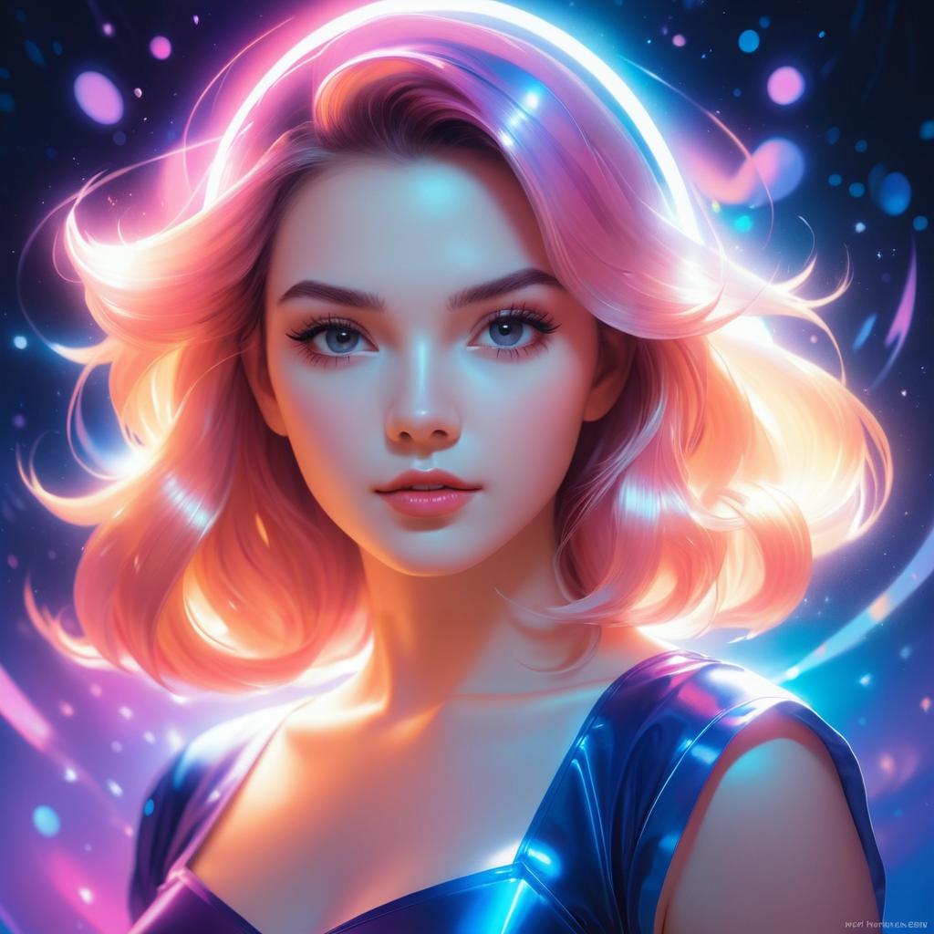 Radiant Girl Portrait in Art Style