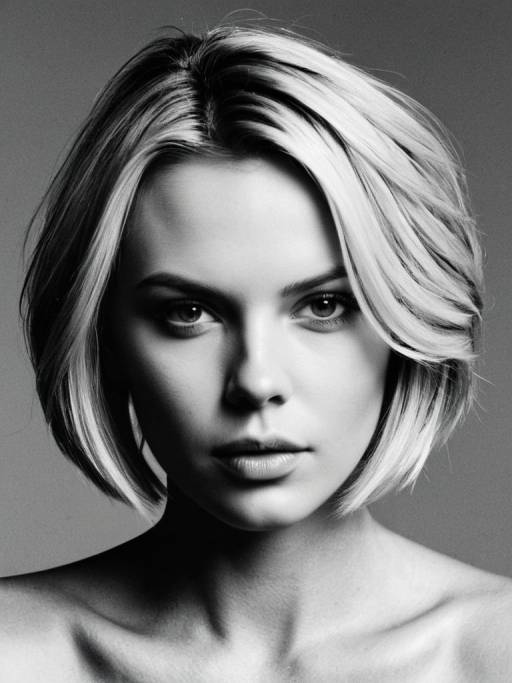 Photorealistic Charlize Theron Bob Hairstyle