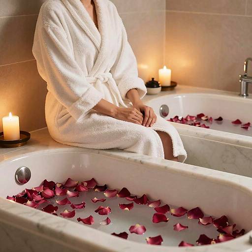 Luxurious Spa Retreat with Rose Petals