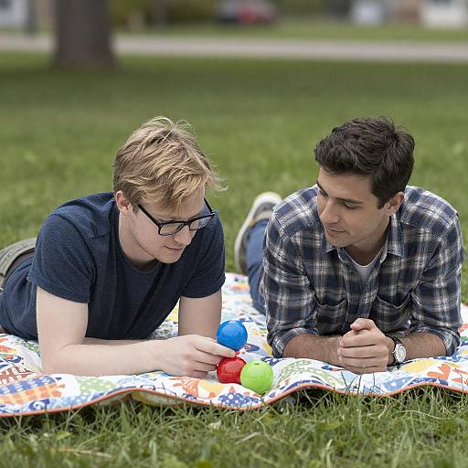 Relaxing Moments: Two Friends in the Park