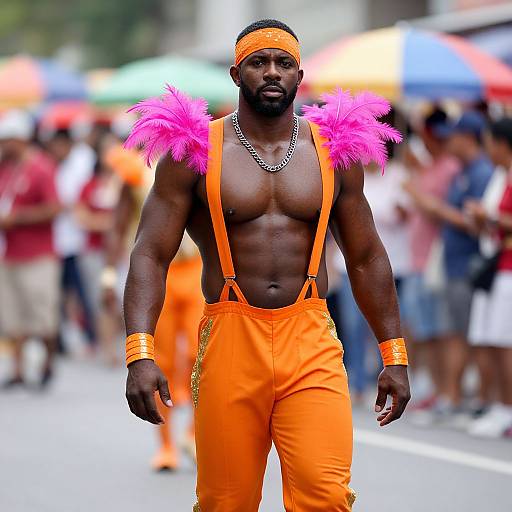 Confident Man in Vibrant Parade Attire