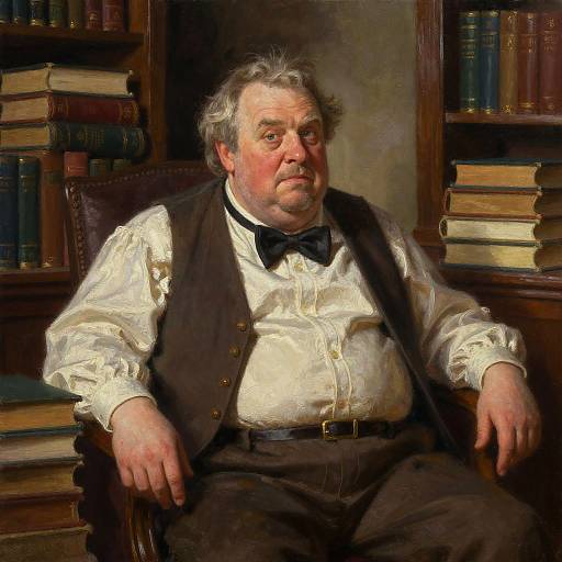 Morbidly Obese Albert in Cozy Library