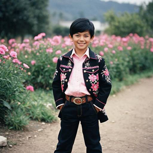 Smiling Boy in Traditional Outdoor Dress