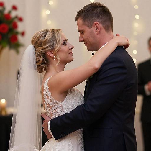 Intimate Moment of Bride and Groom