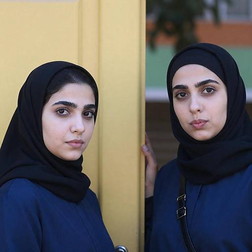 Women in Hijabs by Yellow Door