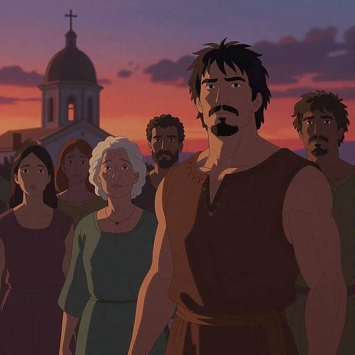 Heroic Scene at a Dramatic Sunset