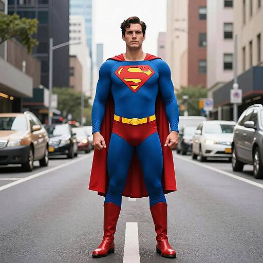 Simple Superman Costume in City