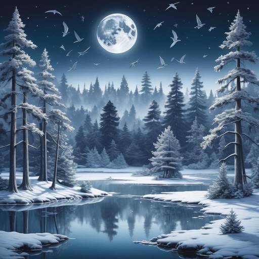 Dreamy Winter Scene Wallpaper Design Dreamy Winter Scene Wallpaper Design
