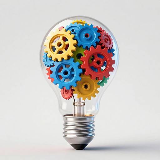 Colorful Cogwheel Lightbulb Innovation