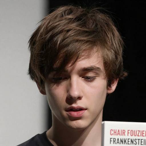 Shadowed Youth Portrait with Label