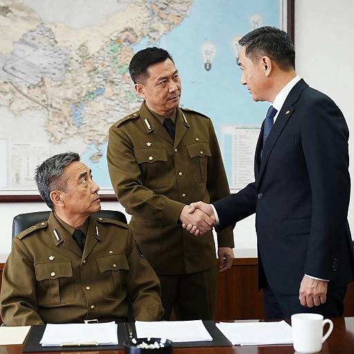 Military Office Meeting with Intense Discussion