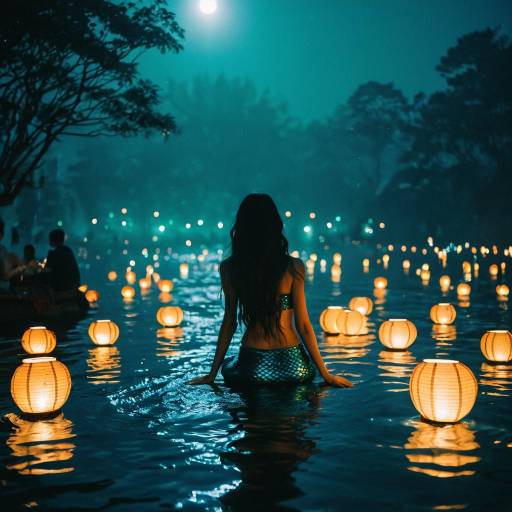 Ethereal Mermaid at Night Lantern Festival