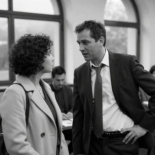 Intimate Conversation in Black and White