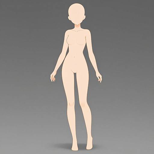 Digital silhouette of a nude, faceless female figure standing against a gradient blue background. The figure is white with simple, stylized proportions and no detailed