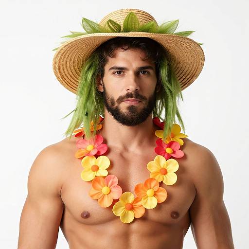 Muscular Man in Lilo Costume