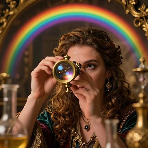 Enigmatic Alchemist in Gilded Studio