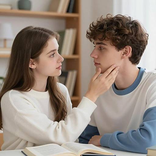 Intimate Indoor Moment of Young Couple