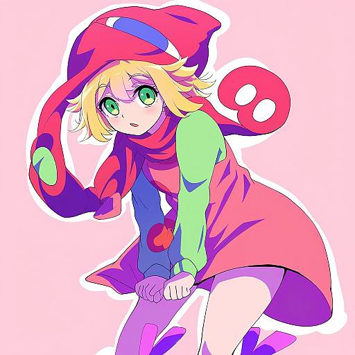 Illustration of Amitie (puyopuyo), puyopuyo in the style of Mamiyama