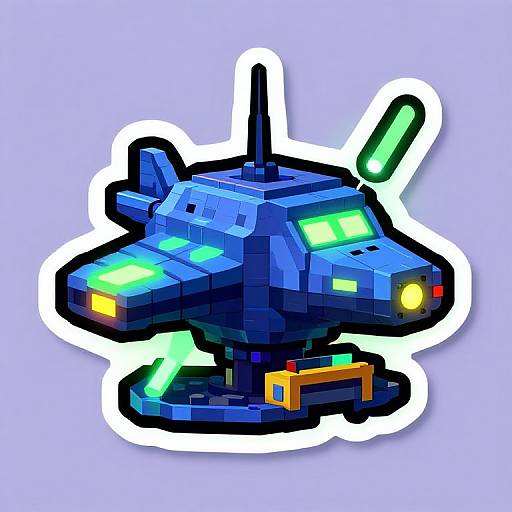 Glow-In-The-Dark Indie Spaceship Sticker