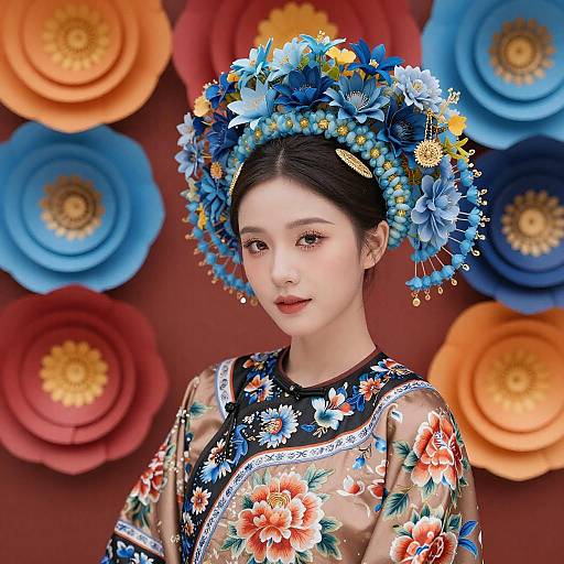 Cultural Elegance in Vibrant Attire