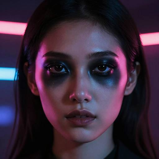 Cyberpunk Portrait with Black Eye Effect