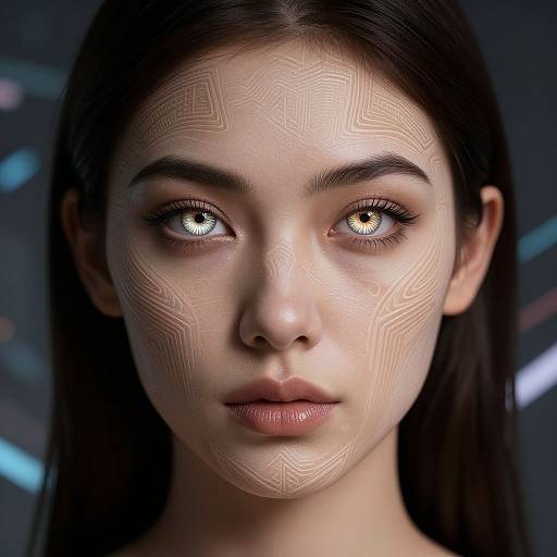 Hyper-Realistic AI Portrait with Geometric Patterns