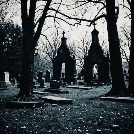Eerie Ravenwood Cemetery with Ancient Headstones