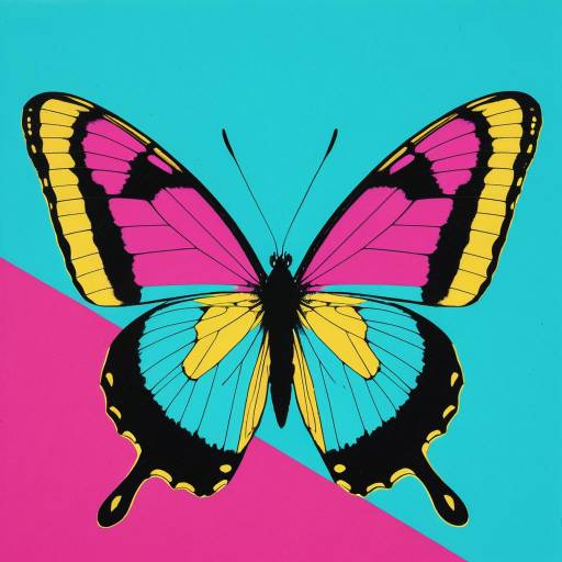 Pop Art Geometric Butterfly Illustration