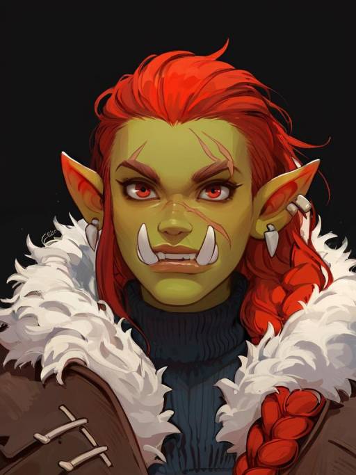 Fierce Orc Warrior in Dark Fantasy