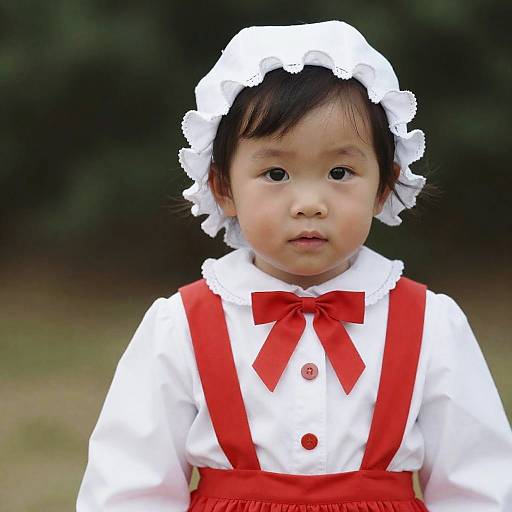 Toddler in Raggedy Ann Costume Close-Up