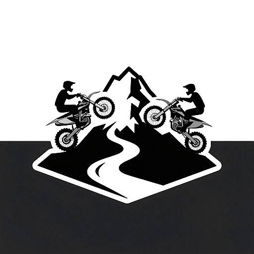 Motocross App Logo with Mountain