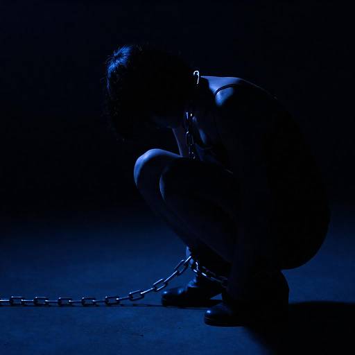 Chained Darkness: A Silhouetted Figure