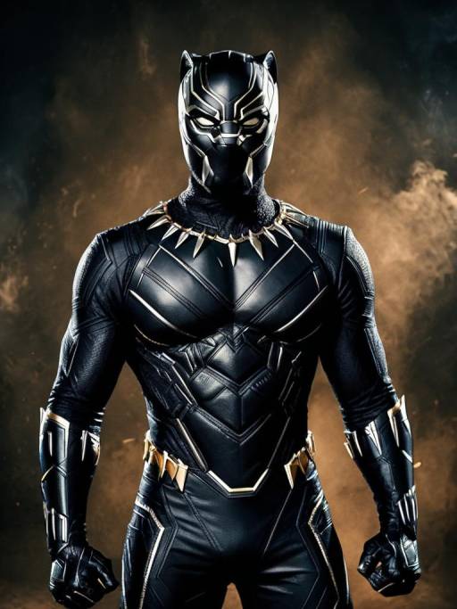 Man in Black Panther Cosplay Costume